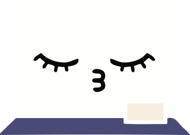 Bir insan tarafından çizilmiş beyaz bir panonun düz renkli retro karikatürü