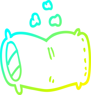 Bir insan tarafından çizilmiş kabarık yastığın soğuk gradyan çizimi