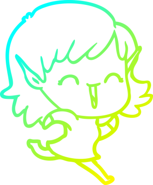 Bir insan tarafından çizilmiş soğuk gradyan çizgi çizimi.