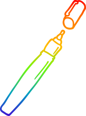 bir insan tarafından çizilmiş karikatür kaleminin gradyan çizimi
