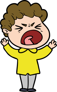 Bir insan tarafından çizilmiş öfkeli bir adam.