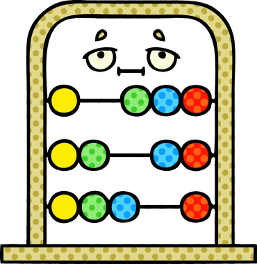 Bir insan tarafından çizilmiş abaküs çizgi filmi.