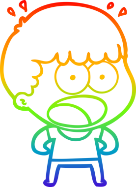 gökkuşağı gradyanı çizimi bir insan tarafından çizilmiş şok bir adam