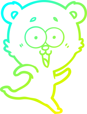 Bir insan tarafından çizilmiş gülen oyuncak ayı çizgi filmi.