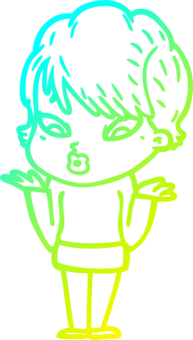 Bir insan tarafından çizilmiş bir karikatür kadın çizimi.