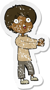 Bir insan tarafından çizilmiş bir karikatürün gerilimli yapıştırması.