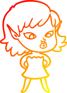 Bir insan tarafından çizilmiş güzel bir elf kızı çizimi.