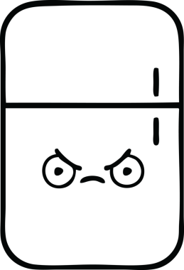 Bir insan tarafından çizilmiş bir buzdolabı karikatürü.