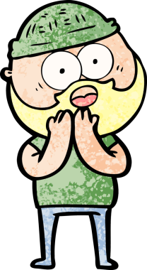 Çizgi film bir insan tarafından çizilmiş sakallı adamı şaşırttı