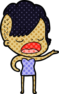 Bir insan tarafından çizilmiş havalı hippi kız çizgi filmi.