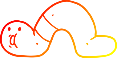 Bir insan tarafından çizilmiş bir karikatürün sıcak gradyan çizimi.