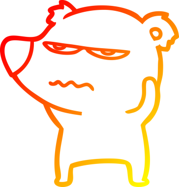 Bir insan tarafından çizilmiş kızgın bir ayı kutup karikatürü.