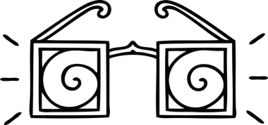 Bir insan tarafından çizilmiş hipnoz gözlüğü çizimi.