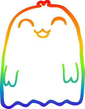 Bir insan tarafından çizilmiş bir çizgi film hayaletinin çizimi.