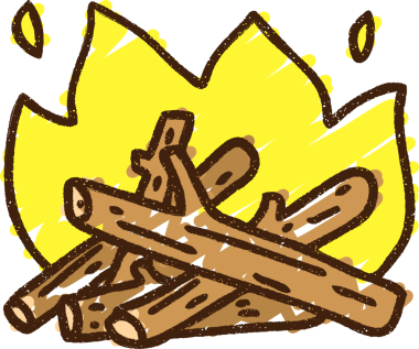 Bir insan tarafından çizilmiş Ateş Kampı Tebeşiri