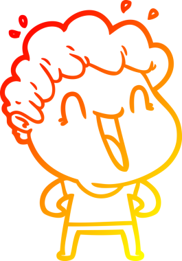 Bir insan tarafından çizilmiş mutlu bir adamın çizgi çizimi.