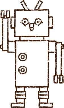 Robot Kömür Bir insan tarafından çizilmiş