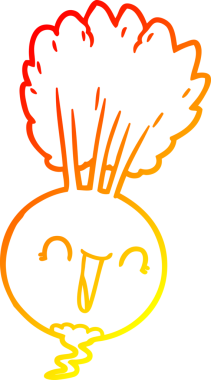 Bir insan tarafından çizilmiş karikatür kökü bitkisinin sıcak çizgi çizimi