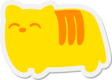 Bir insan tarafından çizilmiş somun kedi etiketi.