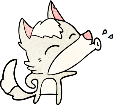 Bir insan tarafından çizilmiş uluyan kurt çizgi filmi.