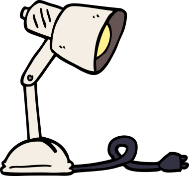 Bir insan tarafından çizilmiş karalama masası lambası.