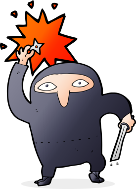 bir insan tarafından çizilmiş ninja çizgi filmi