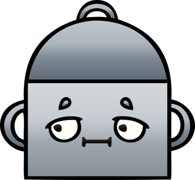 Bir insan tarafından çizilmiş tencerenin gölgeli karikatürü.