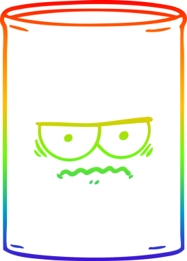 gökkuşağı gradyan çizgi çizimi bir insan tarafından çizilmiş bir yağ varili