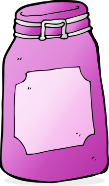 bir insan tarafından çizilmiş karikatür kavanozu