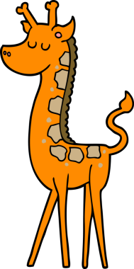 Bir insan tarafından çizilmiş bir zürafa.