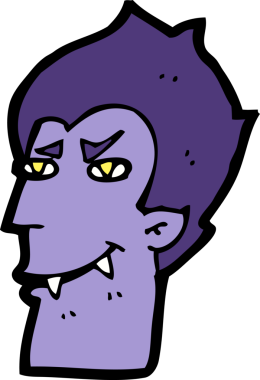 Bir insan tarafından çizilmiş vampir yüzü.