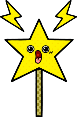 Bir insan tarafından çizilmiş sihirli değnek çizgi romanı.