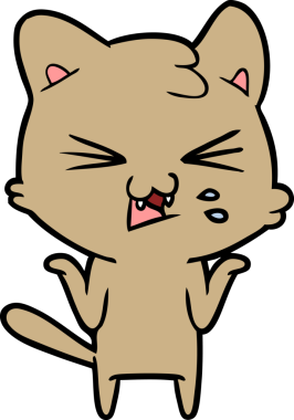 Bir insan tarafından çizilmiş kedi tıslaması.