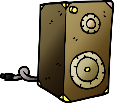 bir insan tarafından çizilmiş karalama retro hoparlörü