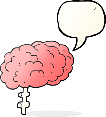 Bir insan tarafından çizilmiş serbest konuşma balonu çizgi film beyni