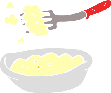 Bir insan tarafından çizilmiş karikatür yemek kasesi