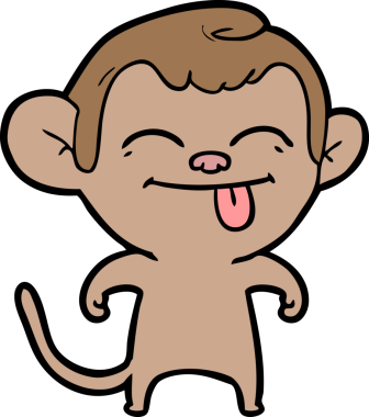 Bir insan tarafından çizilmiş komik çizgi maymun.