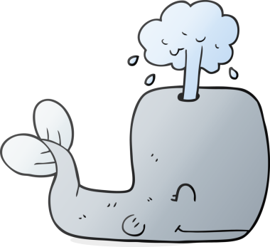 Bir insan tarafından çizilmiş serbest çizim karikatür balinası.