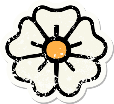 Bir insan tarafından çizilmiş geleneksel bir çiçek stili dövmesi.