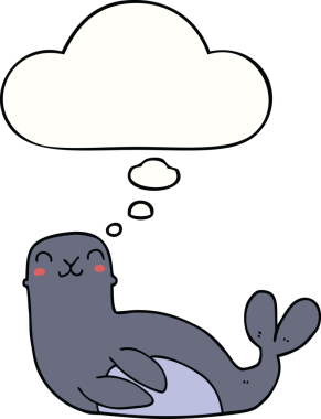 Bir insan tarafından çizilmiş düşünce baloncuklu karikatür mührü