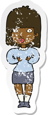 Bir insan tarafından çizilmiş bir karikatürün gerilimli çıkartması.