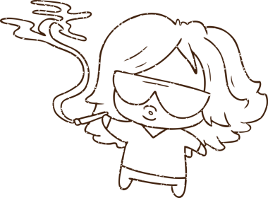 Bir insan tarafından çizilen Sigara İçen Kadın Kömürü