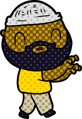 Bir insan tarafından çizilmiş sakallı bir adam.