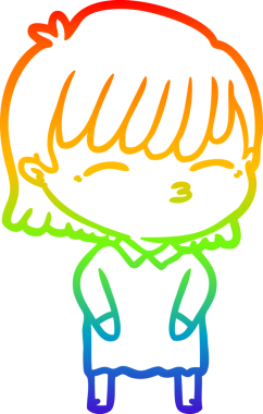 gökkuşağı gradyan çizimi bir insan tarafından çizilmiş bir karikatür kadın