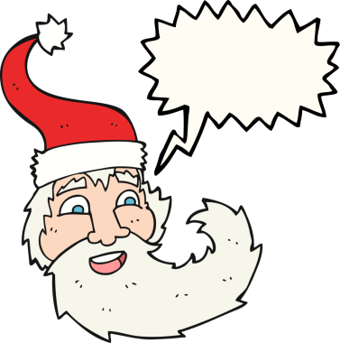 Bir insan tarafından çizilmiş serbest konuşma balonu karikatürü Noel Baba kahkahası.