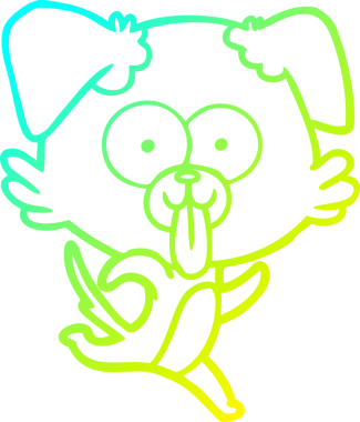 Bir insan tarafından çizilmiş dilli çizgi film köpeği çizimi.