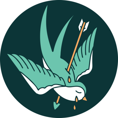 Bir kırlangıcın insan tarafından çizilmiş ağlayışının ikonik dövmesi.