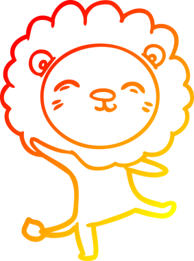 Bir insan tarafından çizilmiş karikatür aslanının sıcak çizgi çizimi