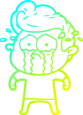 Bir insan tarafından çizilmiş ağlayan bir karikatür çizimi.