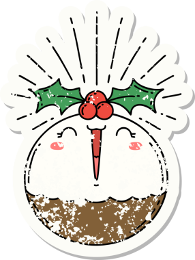 Bir insanın çizdiği yılbaşı pudingini söyleyen dövme stili eski bir etiket.